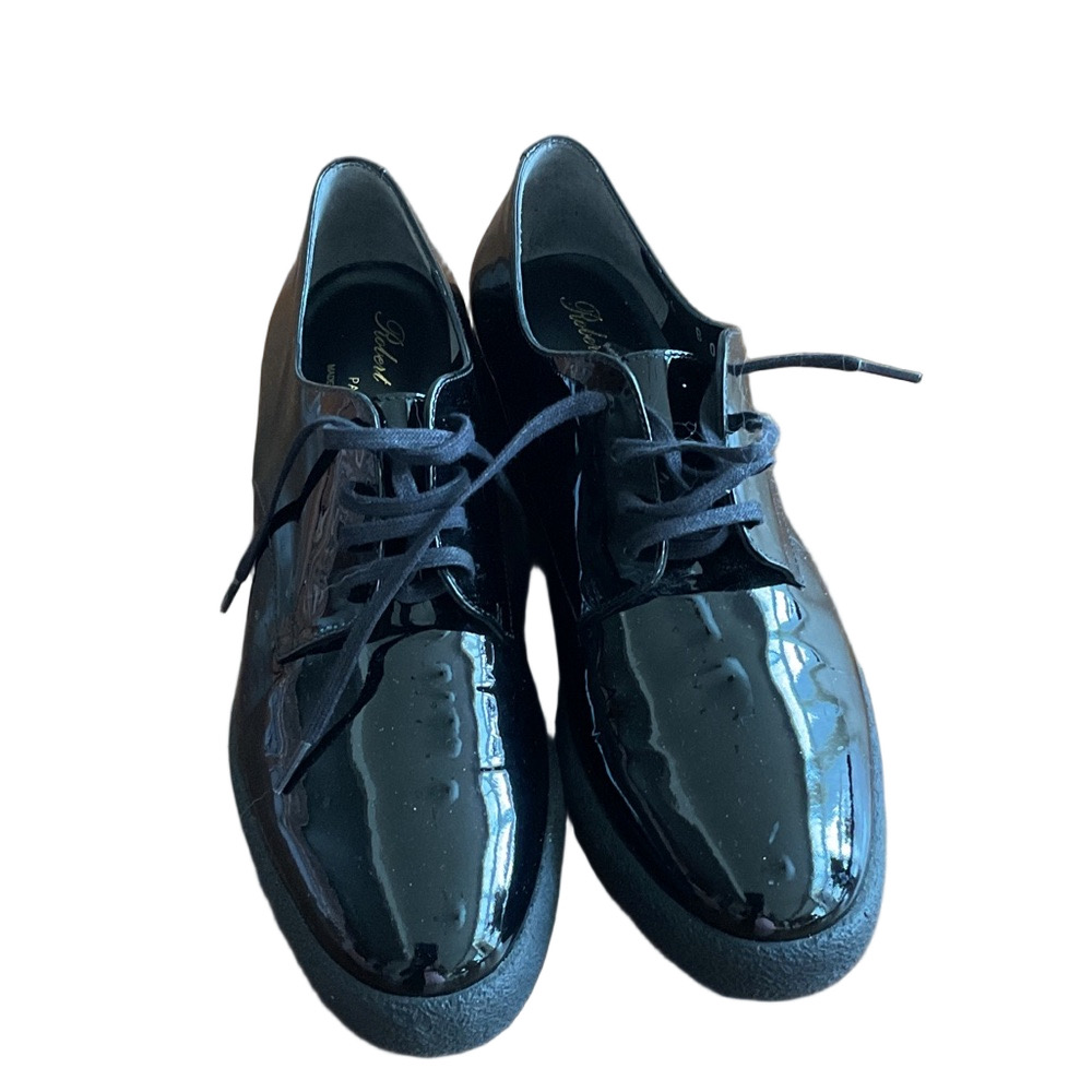 Robert Clergerie Paris black patent leather derby shoes